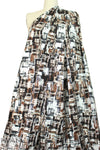 Italian crosshatch graphic cotton stretch woven