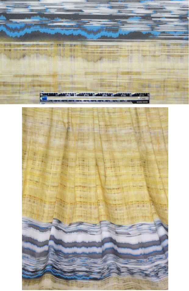 Tahari streaky stripey border panel stretch cotton woven