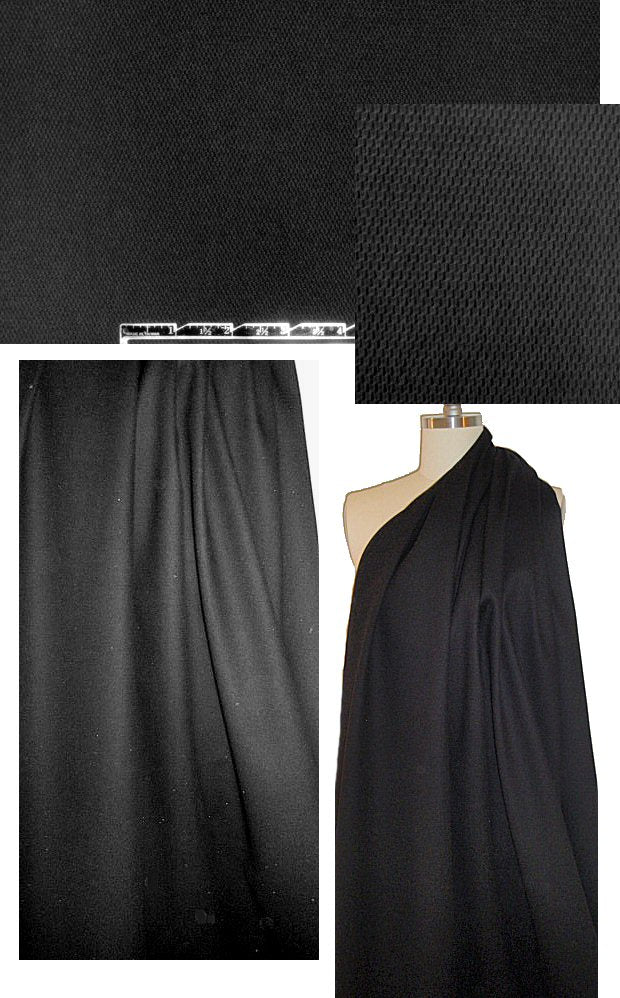 The0ry pique'-textured stretch cotton - black 1.75 yds