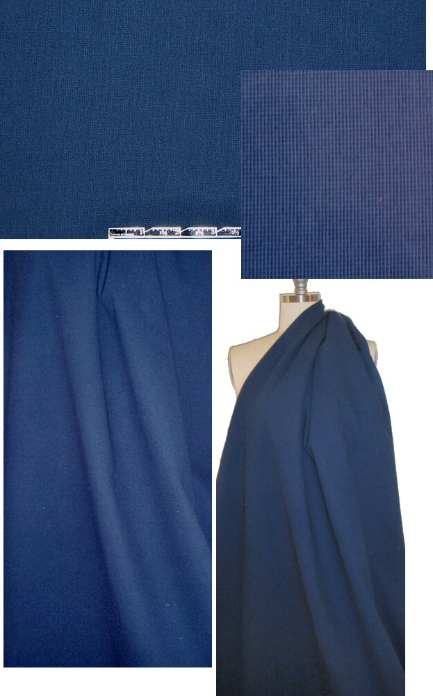 The0ry waffle-textured stretch cotton - marine 1.5 yds