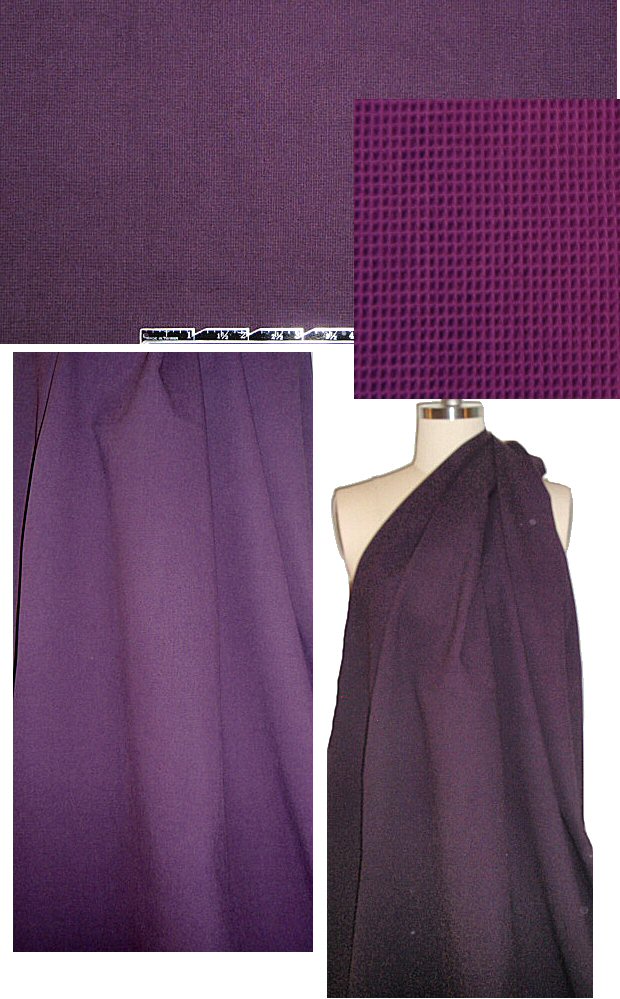 The0ry waffle-textured stretch cotton - plum 1.875 yds