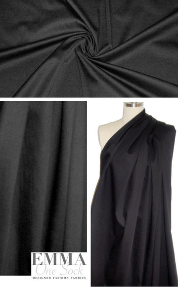 NY designer cotton/spandex stretch twill - black 1.625 yd