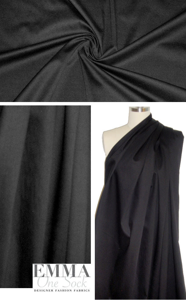 NY designer cotton/spandex stretch twill - black .75 yds