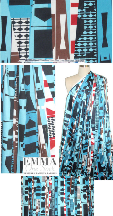 NY designer retro graphic cotton/lycra woven