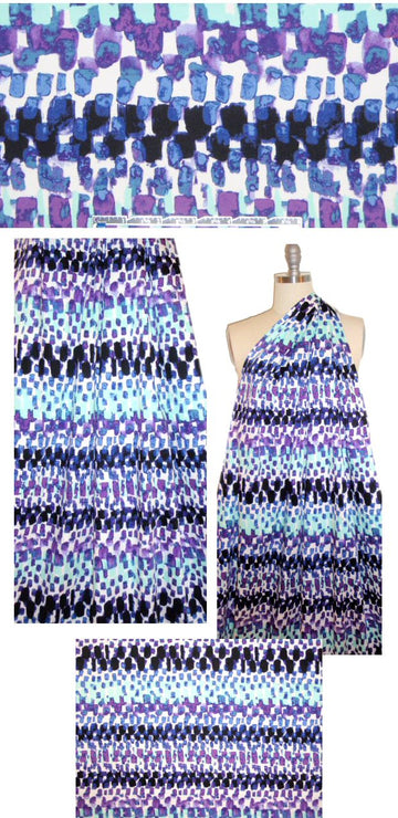 NY designer 'sponge print' graphic cotton/lycra sateen