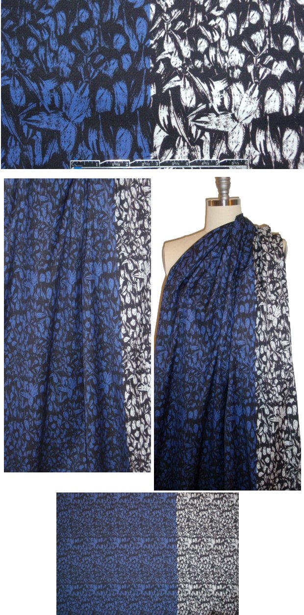 NY designer indigo/white bordered cotton pique'