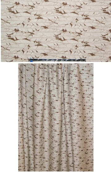 Italian unber/natural leaf pattern cotton woven 1.5 yards