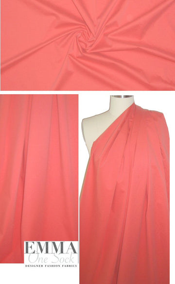 NY designer stretch cotton sateen - coral