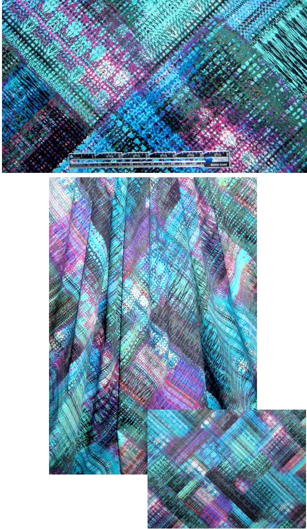 NY designer 'hi-tech' crosshatch cotton/lycra woven 1.875 yds