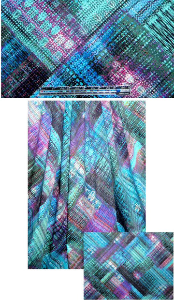 NY designer 'hi-tech' crosshatch cotton/lycra woven 1.875 yds