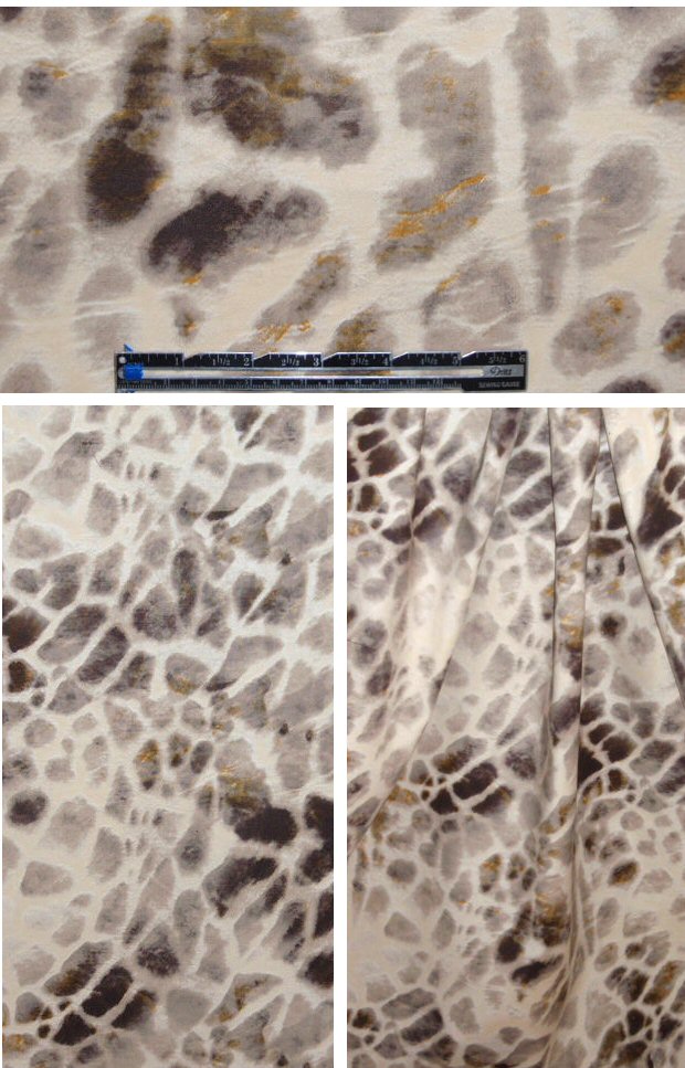 NY designer stylized animal print stretch cotton .625 yds