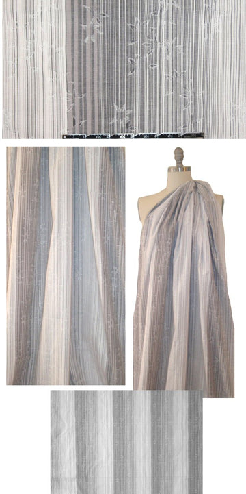 Italian cotton stretch jacquard motif ombre' stripe .875 yds