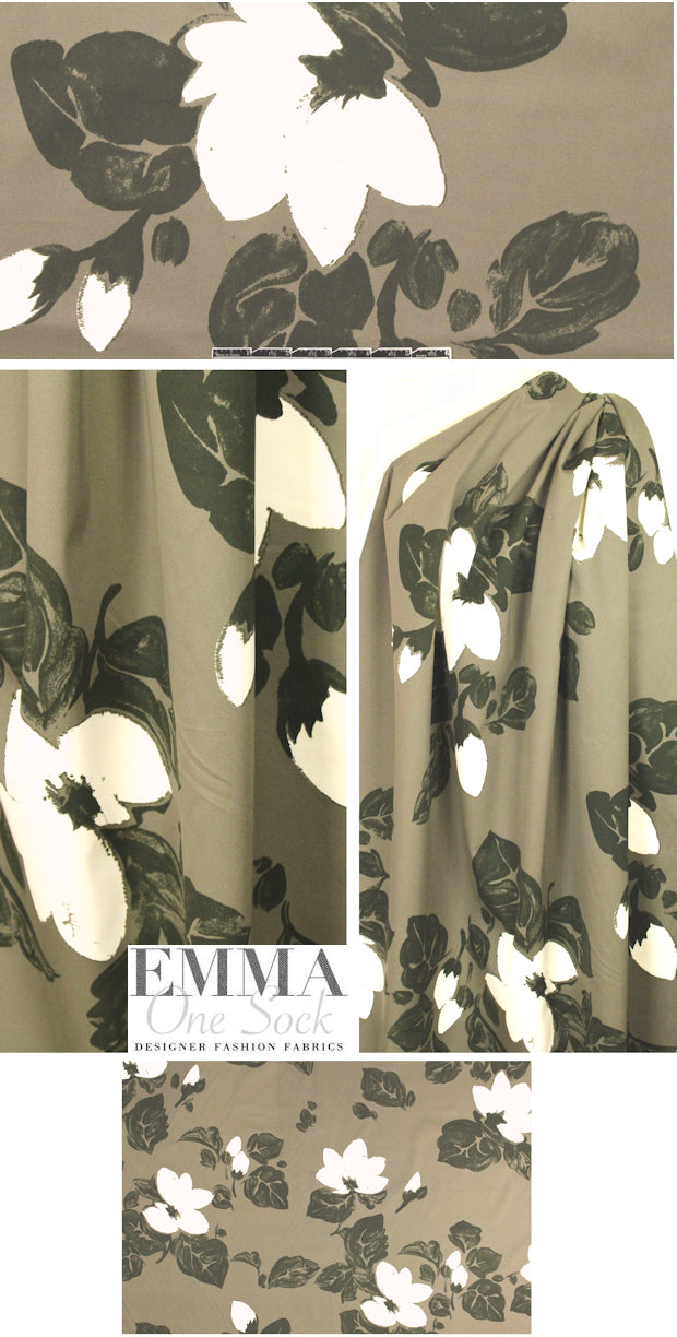 3.1 Phi11ip Lim mocha/cream floral cotton twill