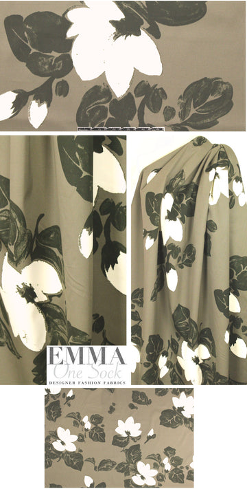 3.1 Phi11ip Lim mocha/cream floral cotton twill