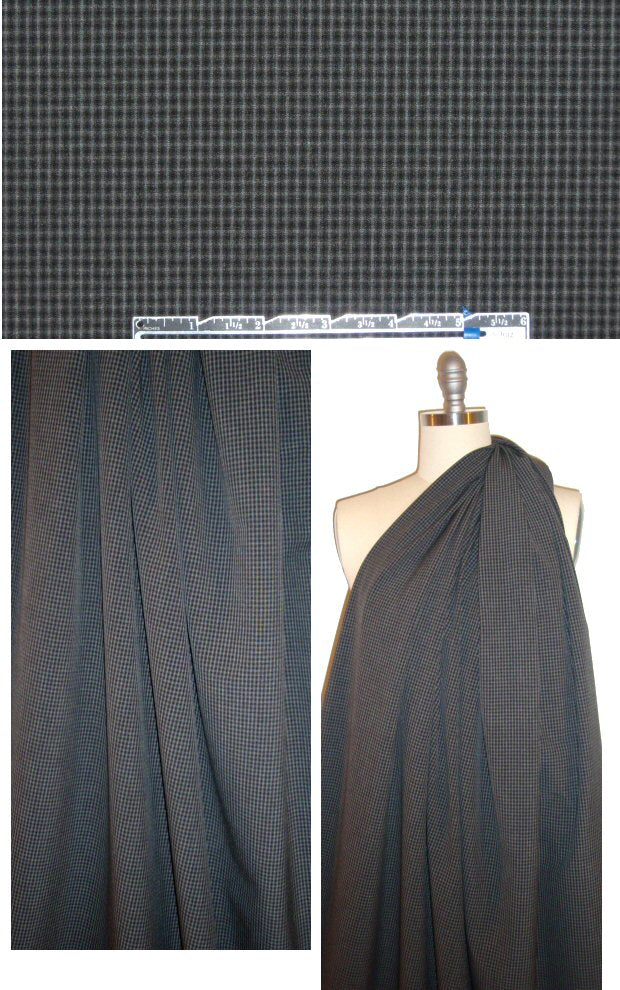 NY designer cotton yarn-dyed mini plaid - black/gray