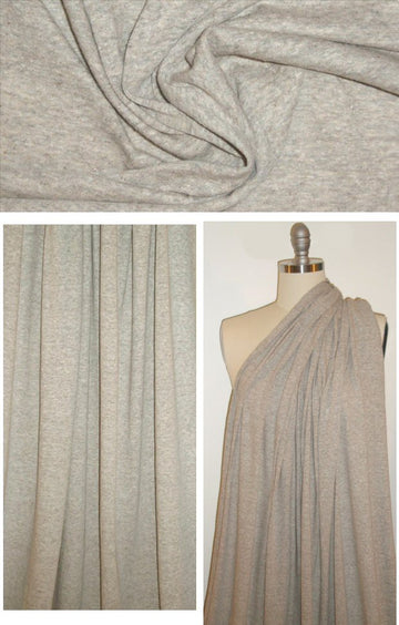 Shoshanna cotton/lyocell oatmeal heather knit 1.25 yd