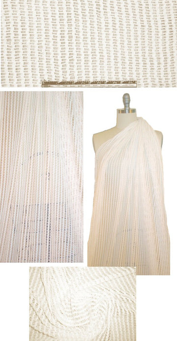 CA designer open crochet stitch knit - off white