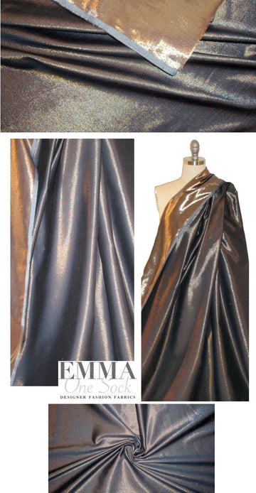 Italian jacquard twill - gold metallic/midnight