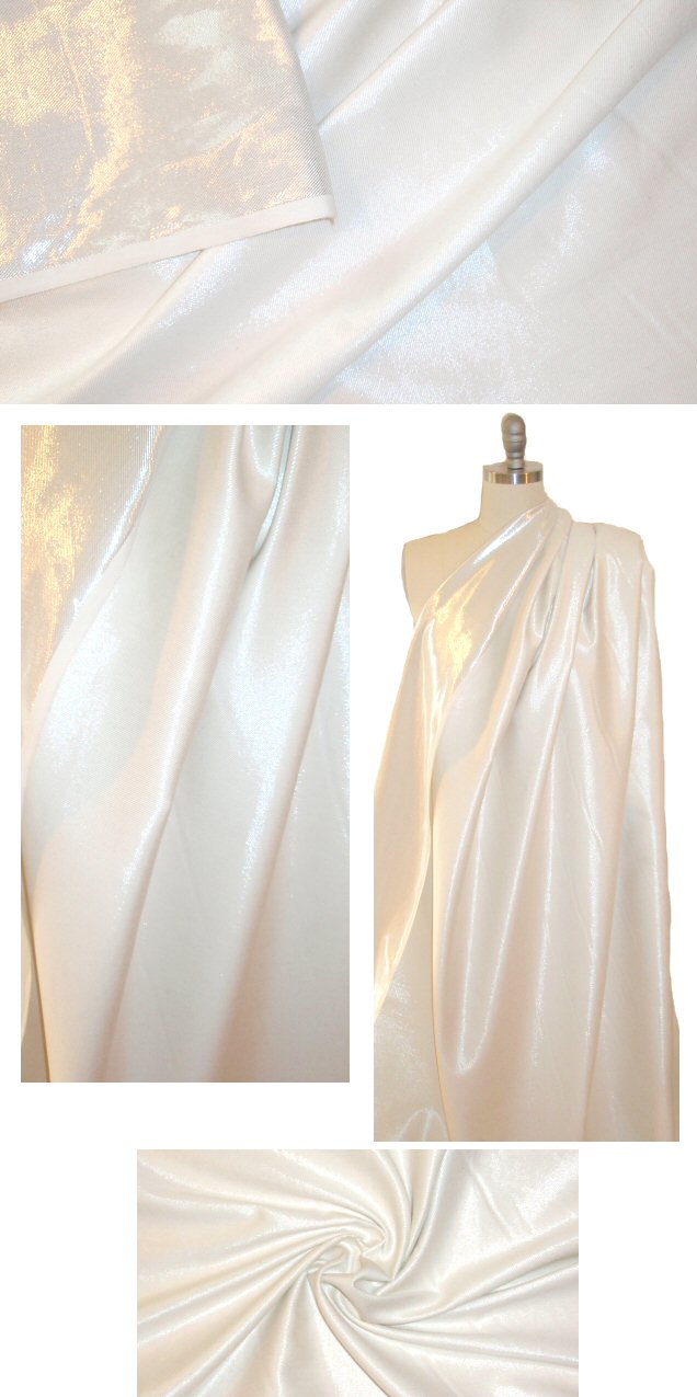 Italian jacquard twill - silver metallic/cream