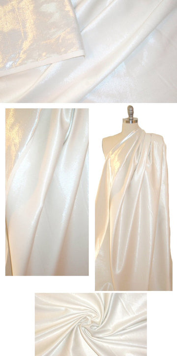Italian jacquard twill - silver metallic/cream