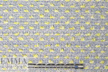 Italian novelty tweed cotton blend suiting - blue/yellow
