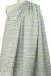 Italian novelty tweed cotton blend suiting - blue/yellow