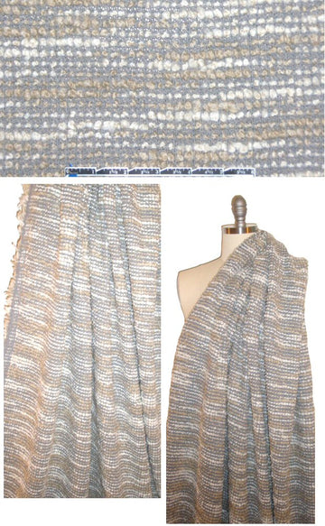 NY designer nubby gray/khaki cotton blend sweater knit 1.625 yd