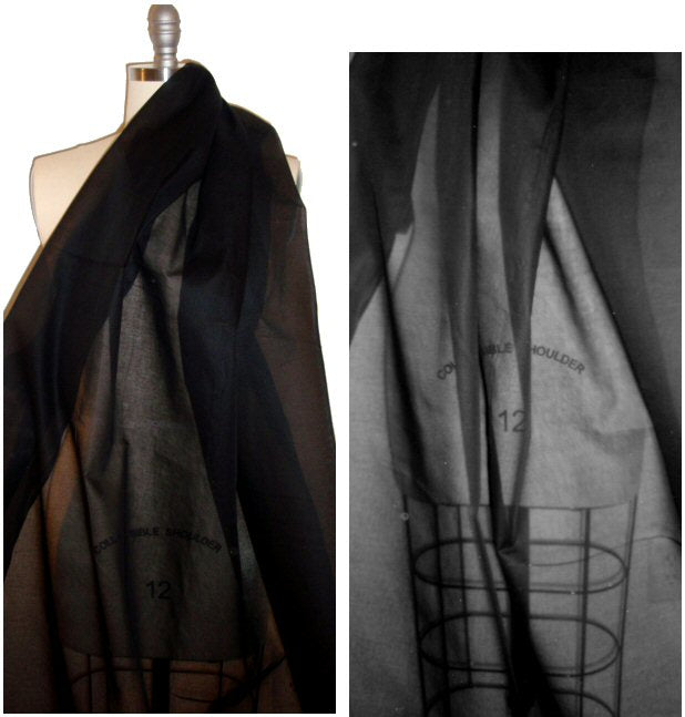 cotton organdy, crisp and sheer - black