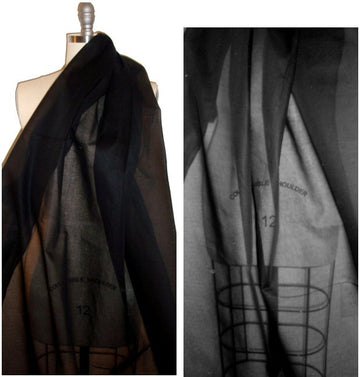 cotton organdy, crisp and sheer - black