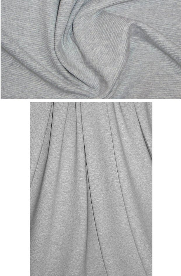 Lands End cotton ottoman knit - lt gray heather 1.25 yds
