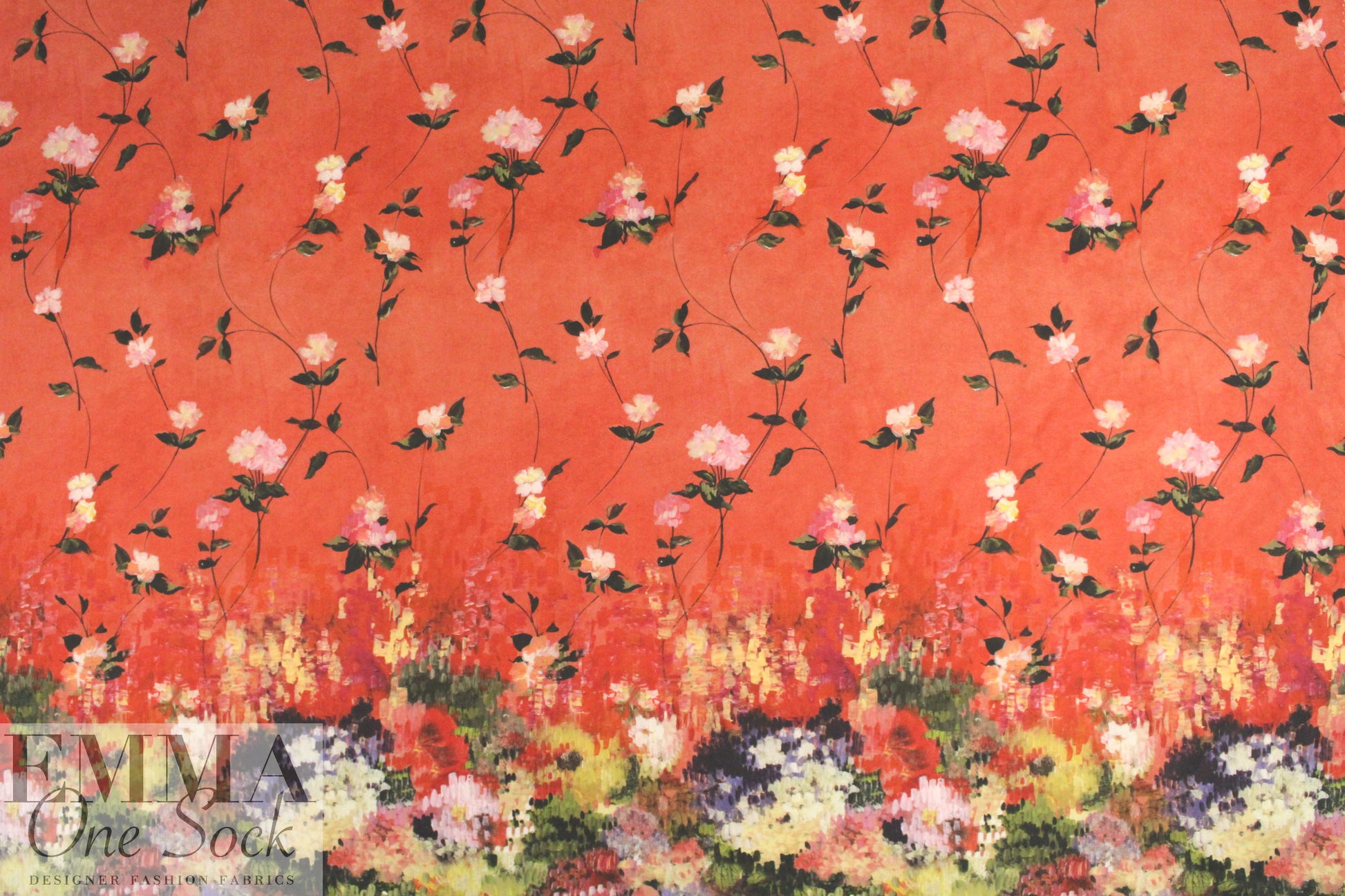 Carmen Marc Va1vo floral cotton ottoman panel