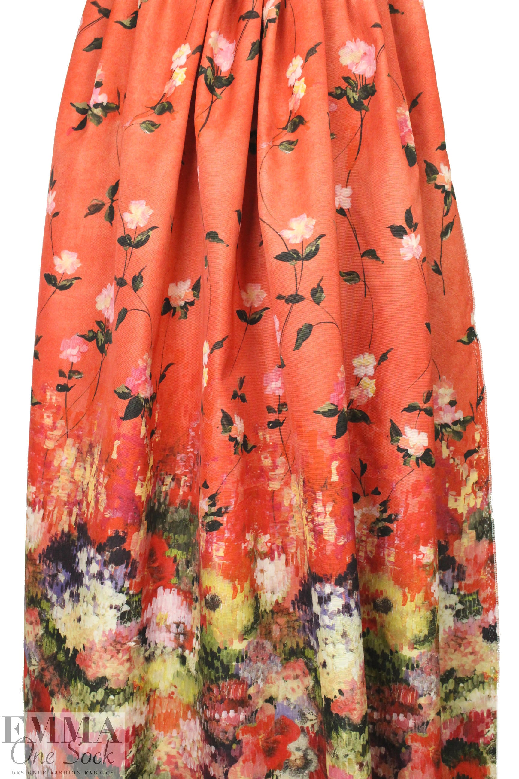 Carmen Marc Va1vo floral cotton ottoman panel