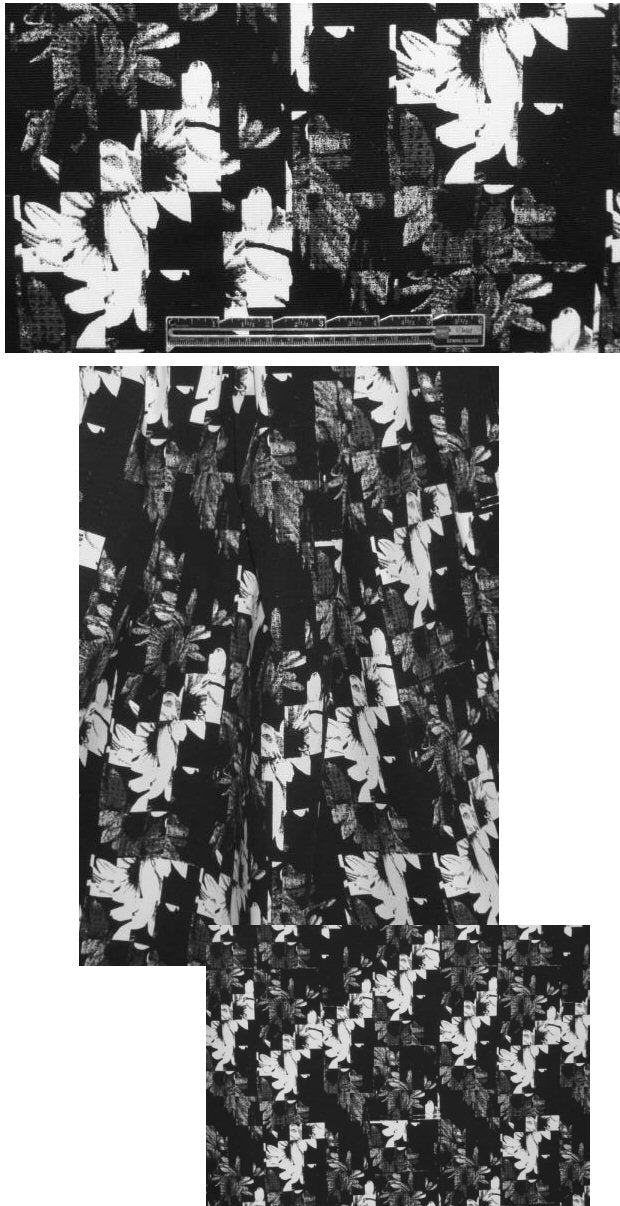 NY designer ottoman stretch cotton - graphic flower