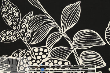 Italian stylized garden border stretch cotton panel 1 yard