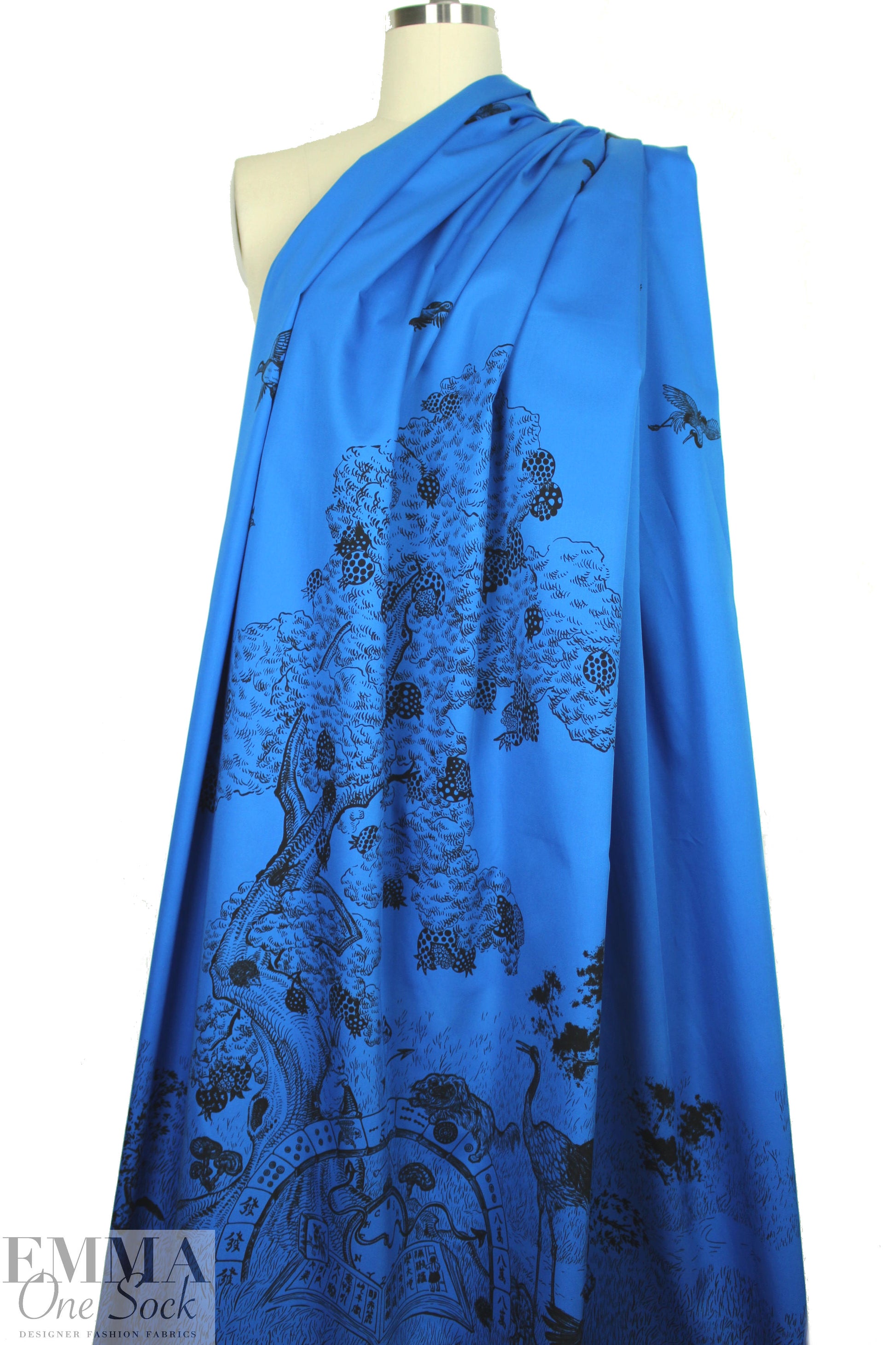 Italian 'Chinese story' panel cotton woven