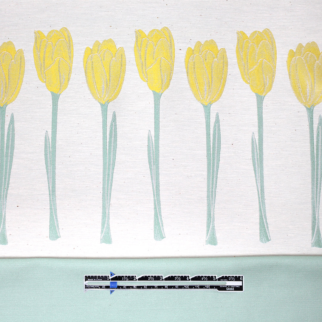 designer deadstock 'tulip row' cotton blend jacquard panel 1.25 yds