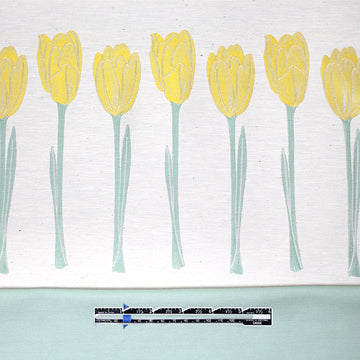 designer deadstock 'tulip row' cotton blend jacquard panel 1.25 yds