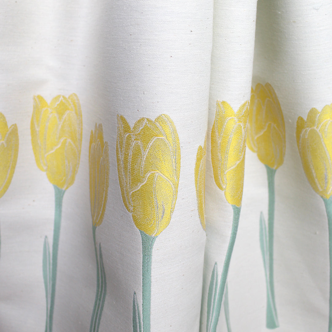designer deadstock 'tulip row' cotton blend jacquard panel 1.25 yds