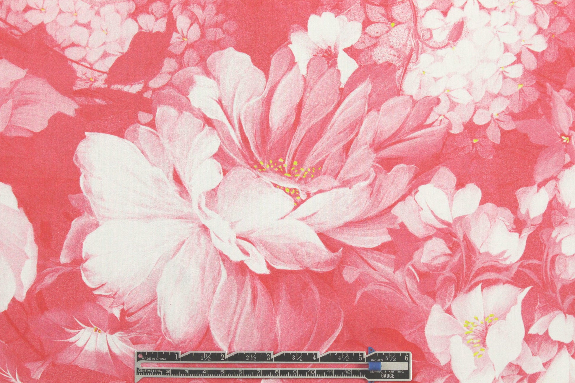 Italian 'coral floral' panel cotton woven