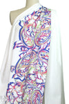 Italian painted paisley border stretch cotton woven