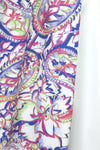 Italian painted paisley border stretch cotton woven