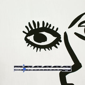 Italian 'making faces' cotton shirting panel .75 yds - 1 Panel