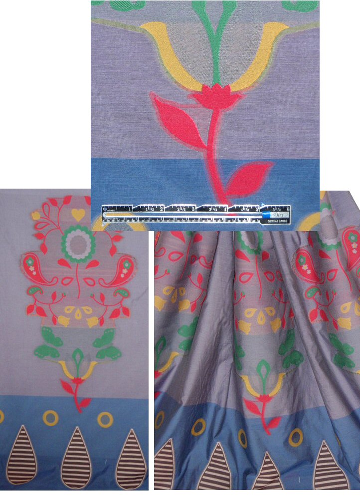 Italian folk art design panel cotton jacquard 2.2 yds