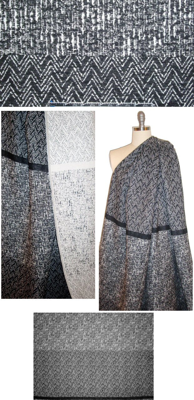 Italian crosshatch/chevron panel jacquard 1 yard