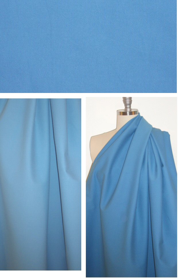 Italian stretch cotton micro-pique' - cornflower