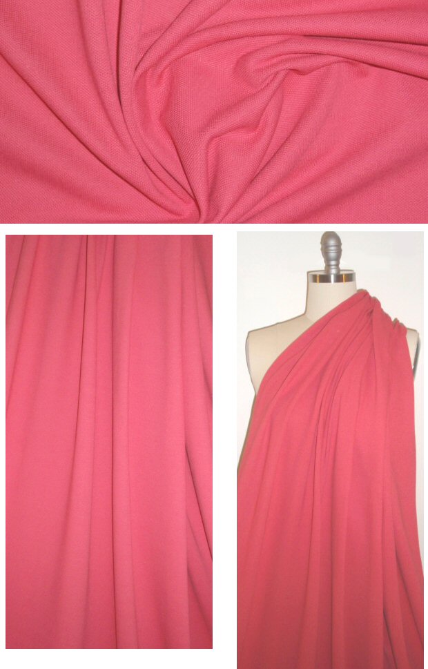 Italian pique stitch all cotton knit - coral pink