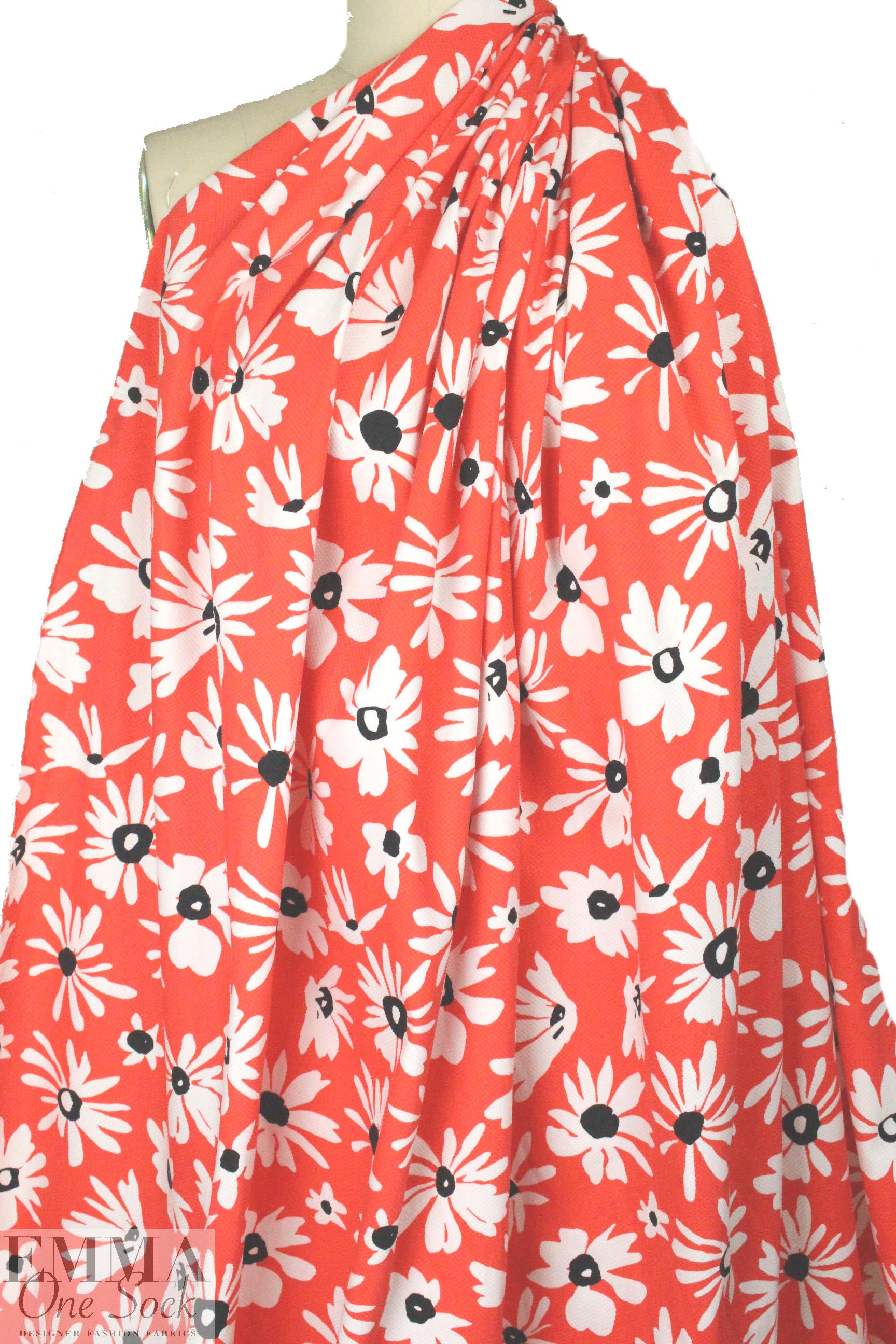 Italian grenadine floral stretch cotton pique'