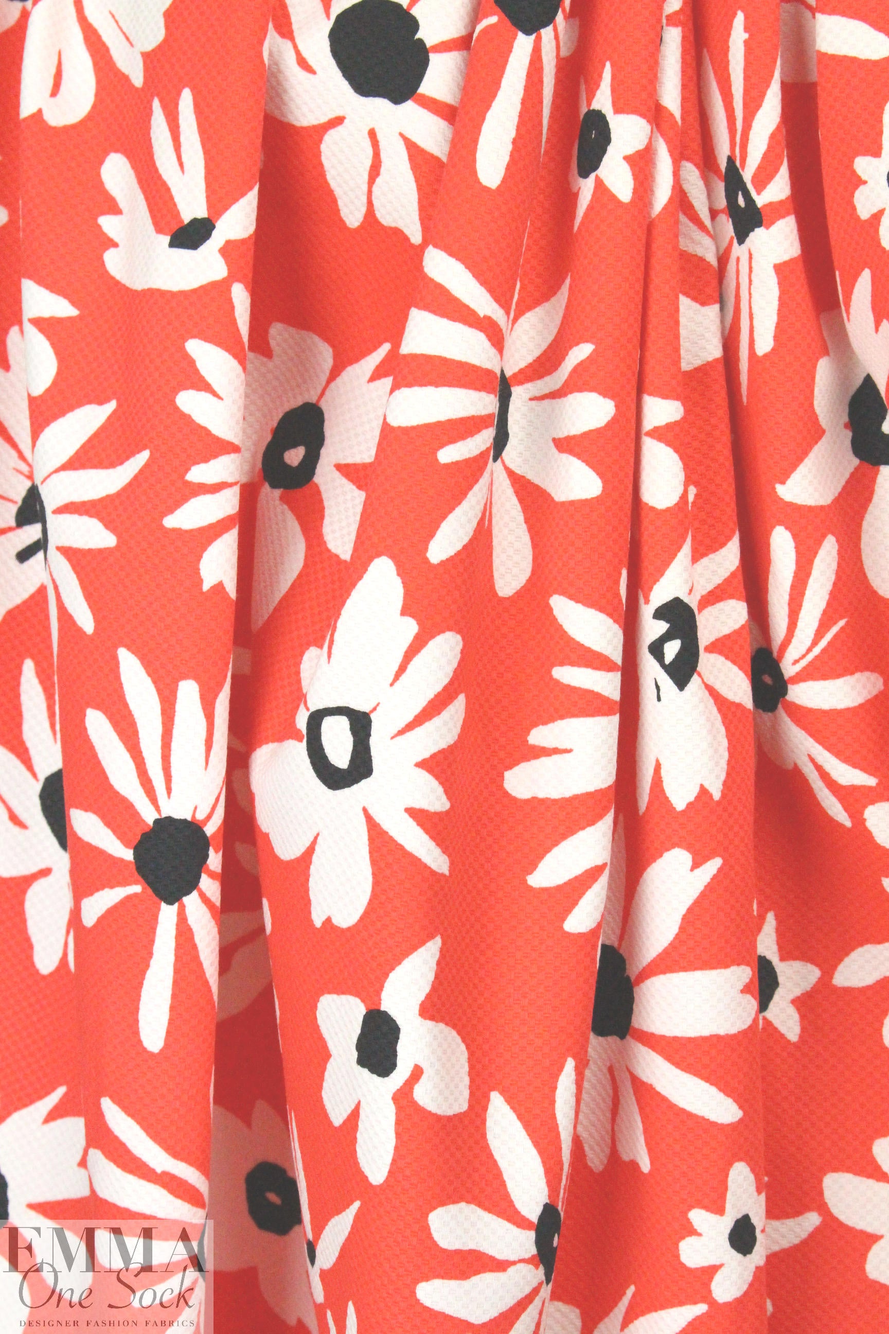 Italian grenadine floral stretch cotton pique'