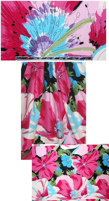 NY designer cotton pique - floral panel
