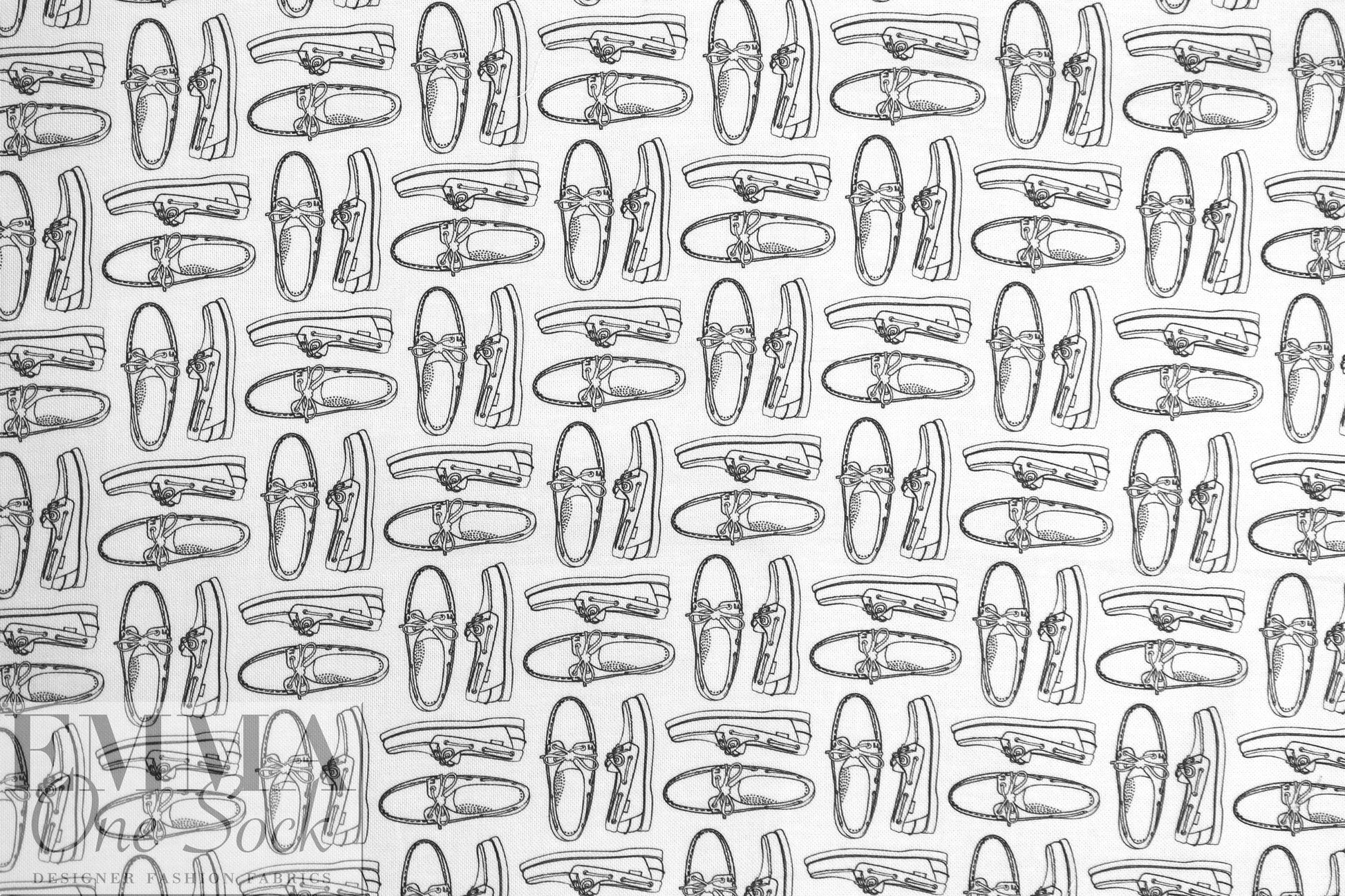 NY designer black/white boat shoe cotton woven 2.25 yd